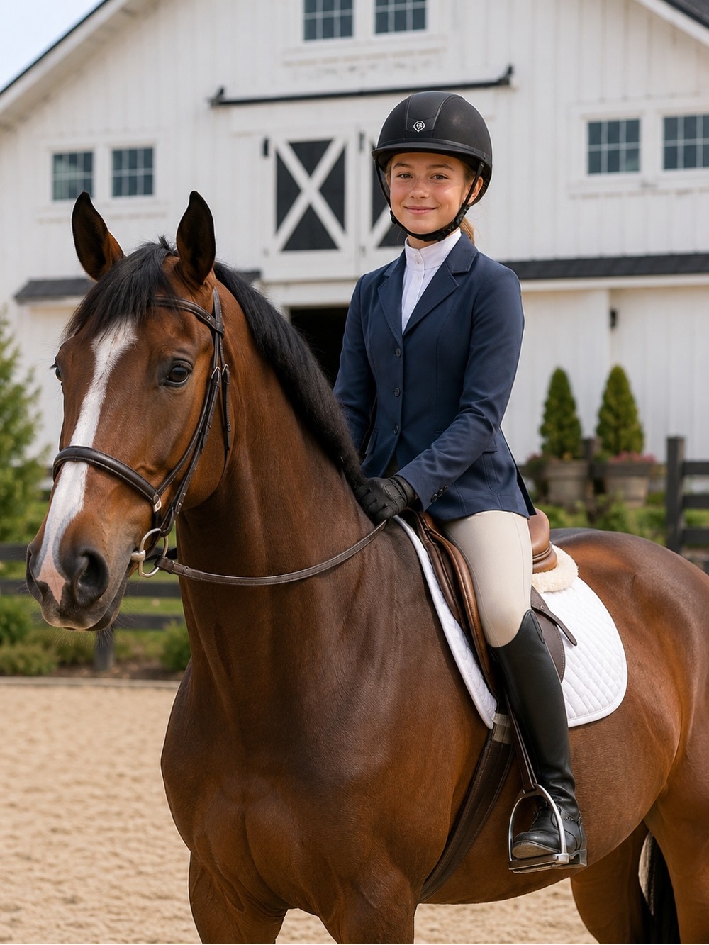 Girls Navy Equestrian Show Blazer